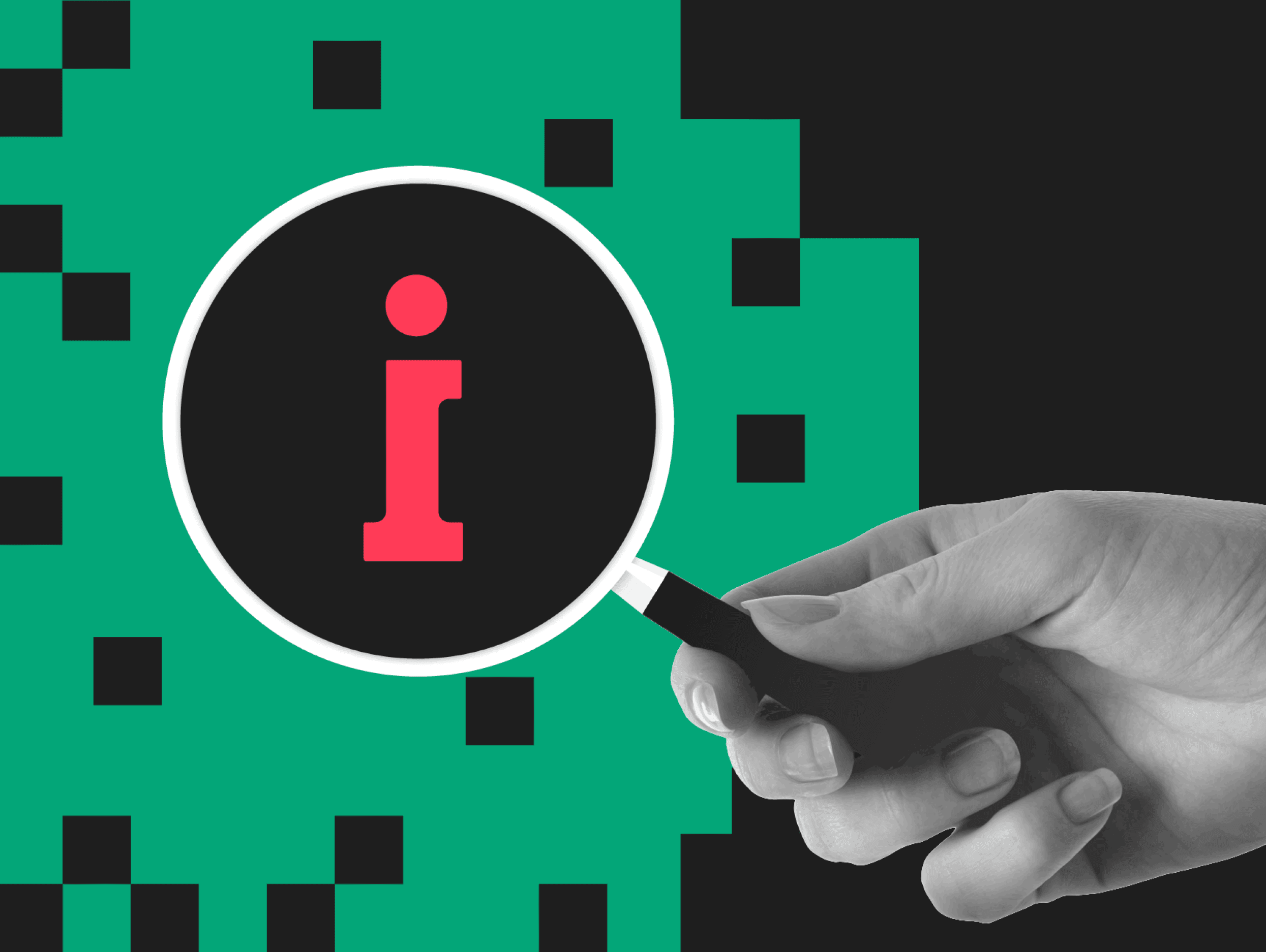 Infografika "i" w lupie